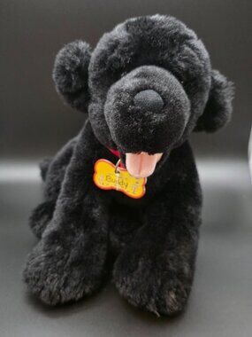 Build a Bear Black Labrador Dog puppy tongue out Plush Lab buddy vintage plush